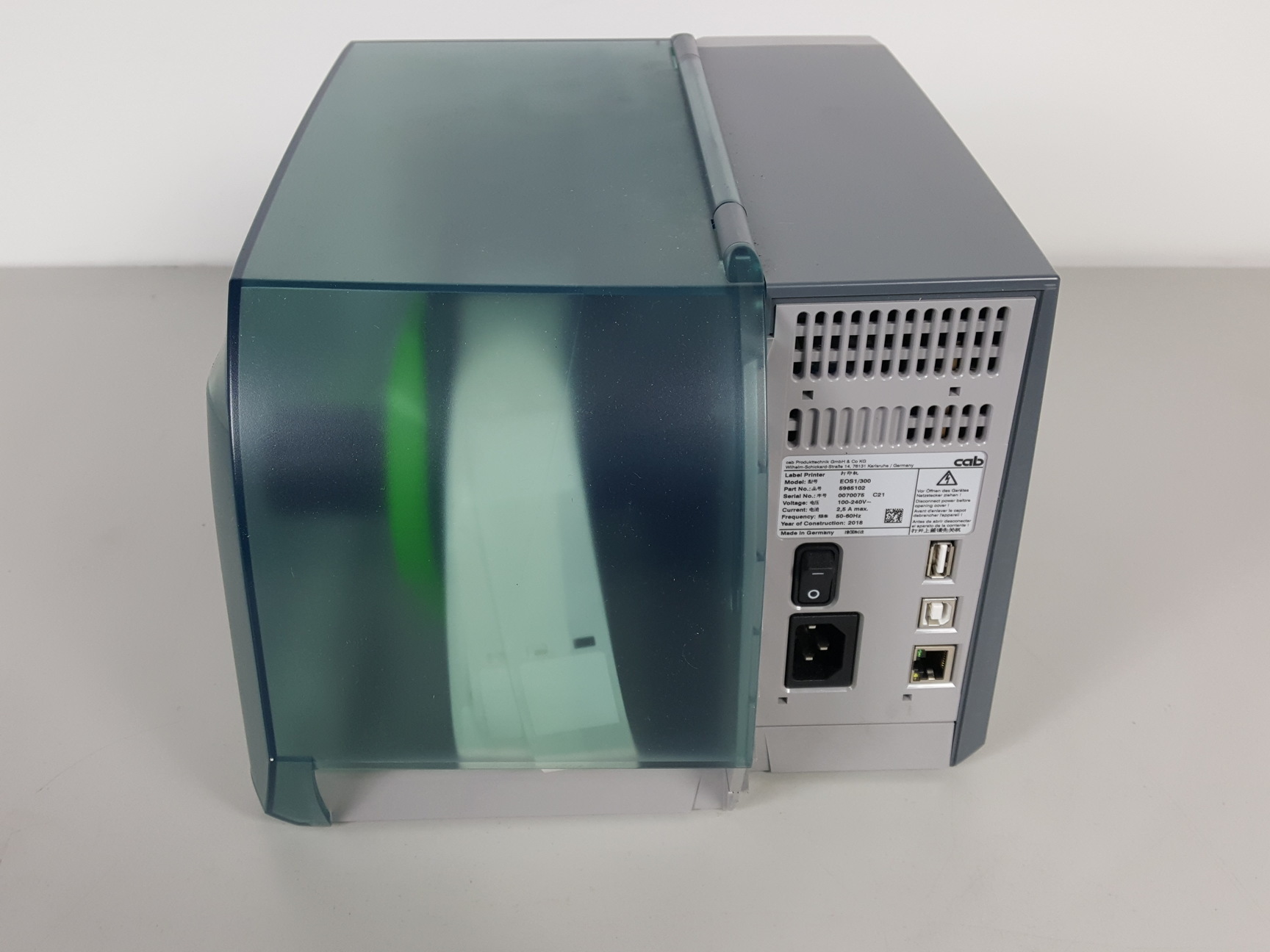 Image of cab Series EOS1 Touchscreen Label Printer Part no. 5965102 - 2018