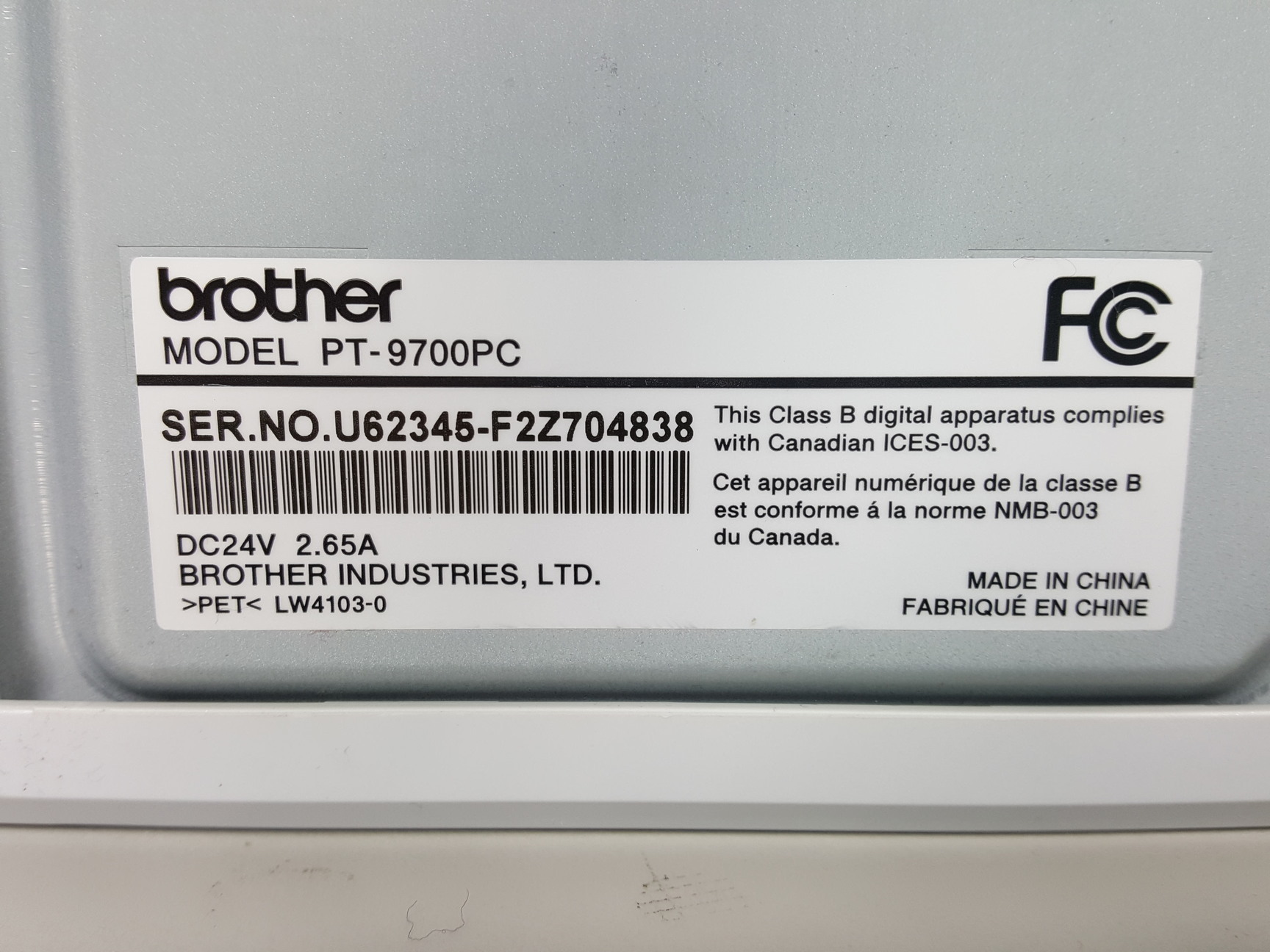 Image of Brother P-Touch PT-9700PC High Speed Industrial Label Printer