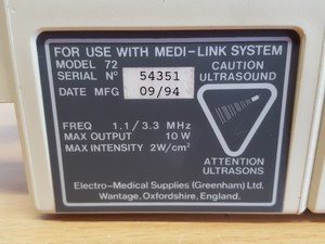 Thumbnail image of EMS Electro-Medical Supplies Model 70/72 Medi-Link Ultrasound Lab