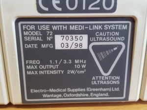Thumbnail image of EMS Medi-Link Scanning System- Ultrasound, Shortwave, Interface, Suction 70A Lab