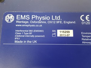Thumbnail image of EMS PHYSIO LTD PRIMO Interferential 960 and Vacuum 655 Therapy Units Lab