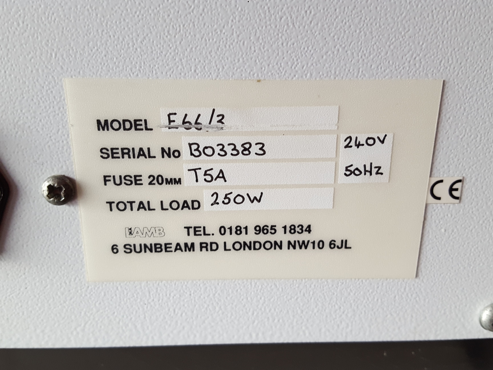Image of RA LAMB Model E66/3 Laboratory Cold Plate Lab