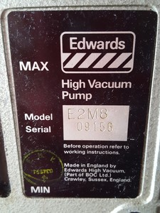 Thumbnail image of Edwards E2M8 Two Stage Vacuum Pump Lab