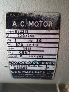 Thumbnail image of Edwards E2M8 Two Stage Vacuum Pump Lab