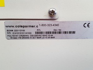Thumbnail image of Cole-Parmer Polystat CR250WU Cooling Recirculator Lab