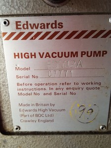 Thumbnail image of Edwards EDM12A Vacuum Pump Lab 3 Phase
