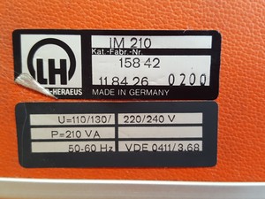 Thumbnail image of Leybold-Heraeus Ionivac Model IM210 Lab