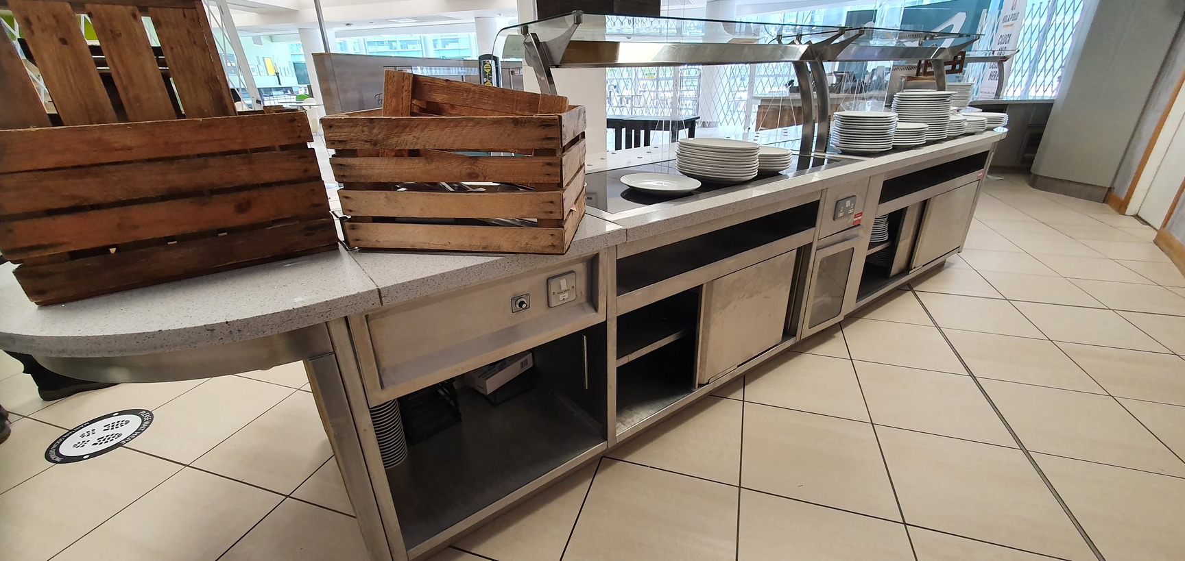 Image of Hot Food Servery Counter / Buffet Commercial Catering Equipment - Hotplates