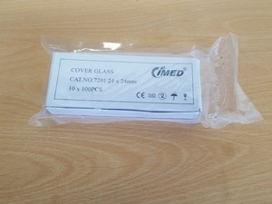 Thumbnail image of 124 x 1000pcs CIMED Glass Cover 24mm x 24mm 10 x 100Pcs CN: 7201 Lab