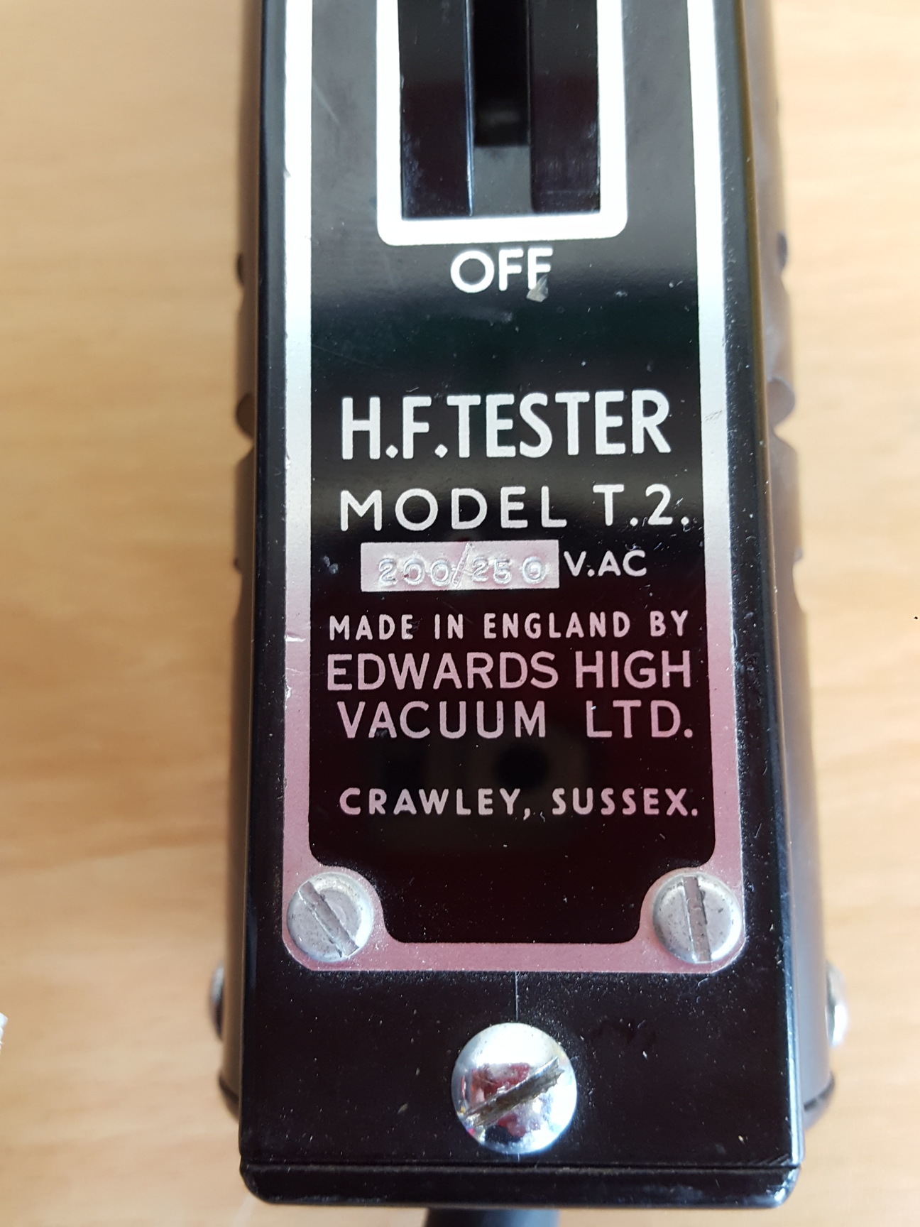Image of Edwards High Vacuum Ltd H.F. Tester Model T.2. & H.T. Unit Type 1 Lab