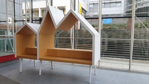 Thumbnail image of Bespoke House Shaped Glasgow Transport Museum Computer Desk Pod Workstation Art