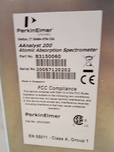 Thumbnail image of Perkin Elmer AAnalyst 200 AA Atomic Absorption Spectrometer Lab