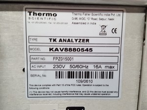 Thumbnail image of Thermo Scientific Trace GC Ultra TK Analyzer KAV8880545 w/ PC Interface Card Lab