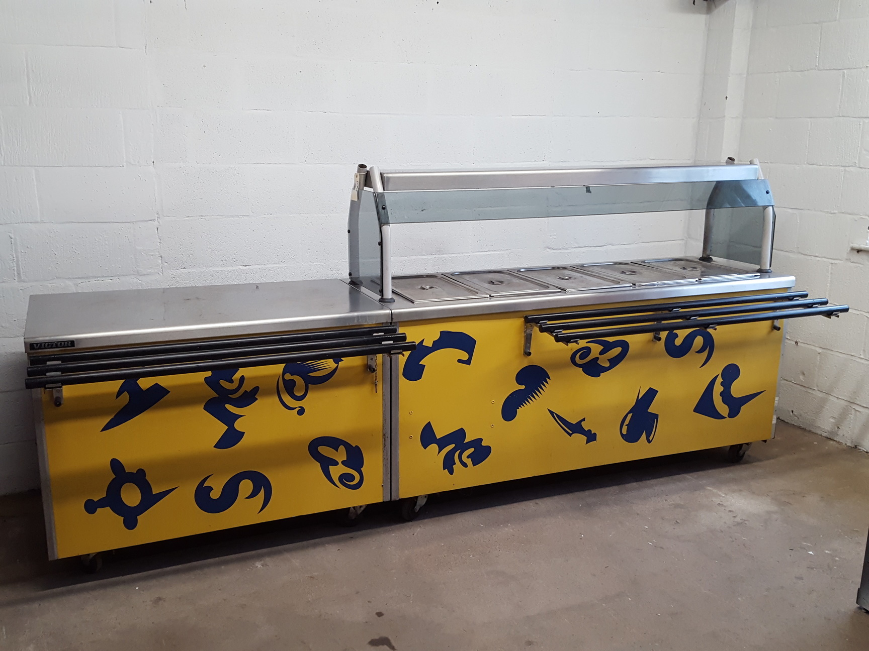 Image of Victor Bain-Marie Catering Buffet / Servery Unit with Heat Lamps & Hot Cupboard