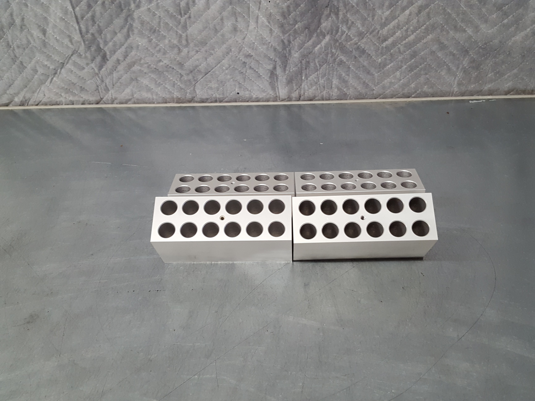 Image of 4 x Metal Alloy Tube Dry Block Heater Heating Blocks with 12 x 16mm Wells Lab