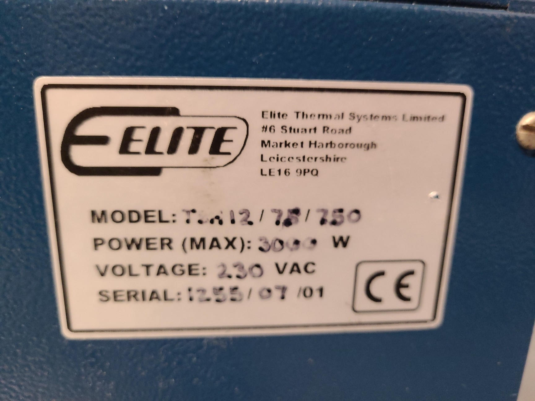 Image of Elite Thermal Systems Single Zone Tube Furnace TSH12/75/750 Lab