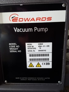 Thumbnail image of Edwards Two Stage E2M40 Vacuum Pump Lab