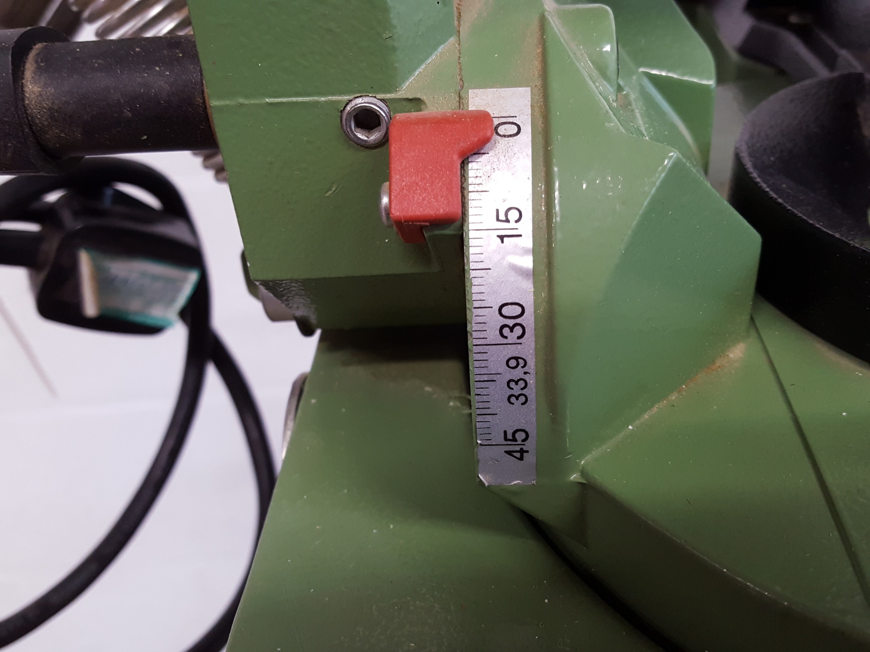 Image of Elektra Beckum 10" Sliding Cross Cut Mitre Saw Model KGS 300 with Stand