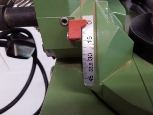 Thumbnail image of Elektra Beckum 10" Sliding Cross Cut Mitre Saw Model KGS 300 with Stand