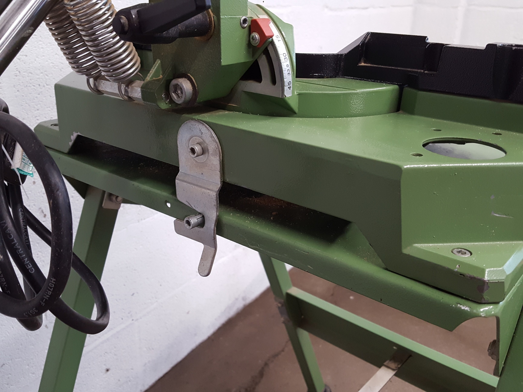 Image of Elektra Beckum 10" Sliding Cross Cut Mitre Saw Model KGS 300 with Stand