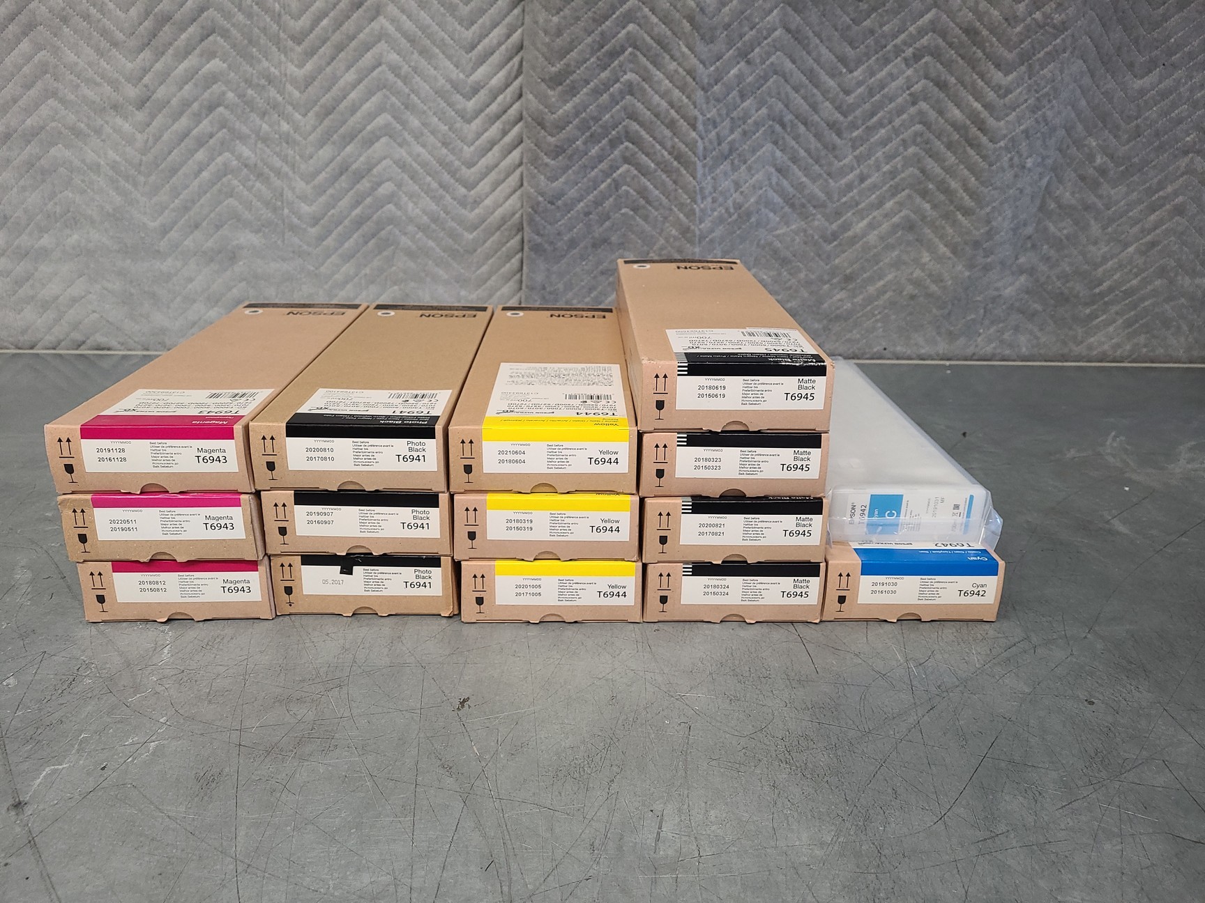 Image of 15 x Epson Toner Ink Cartridges - T6941, T6942, T6943, T6944 & T6945