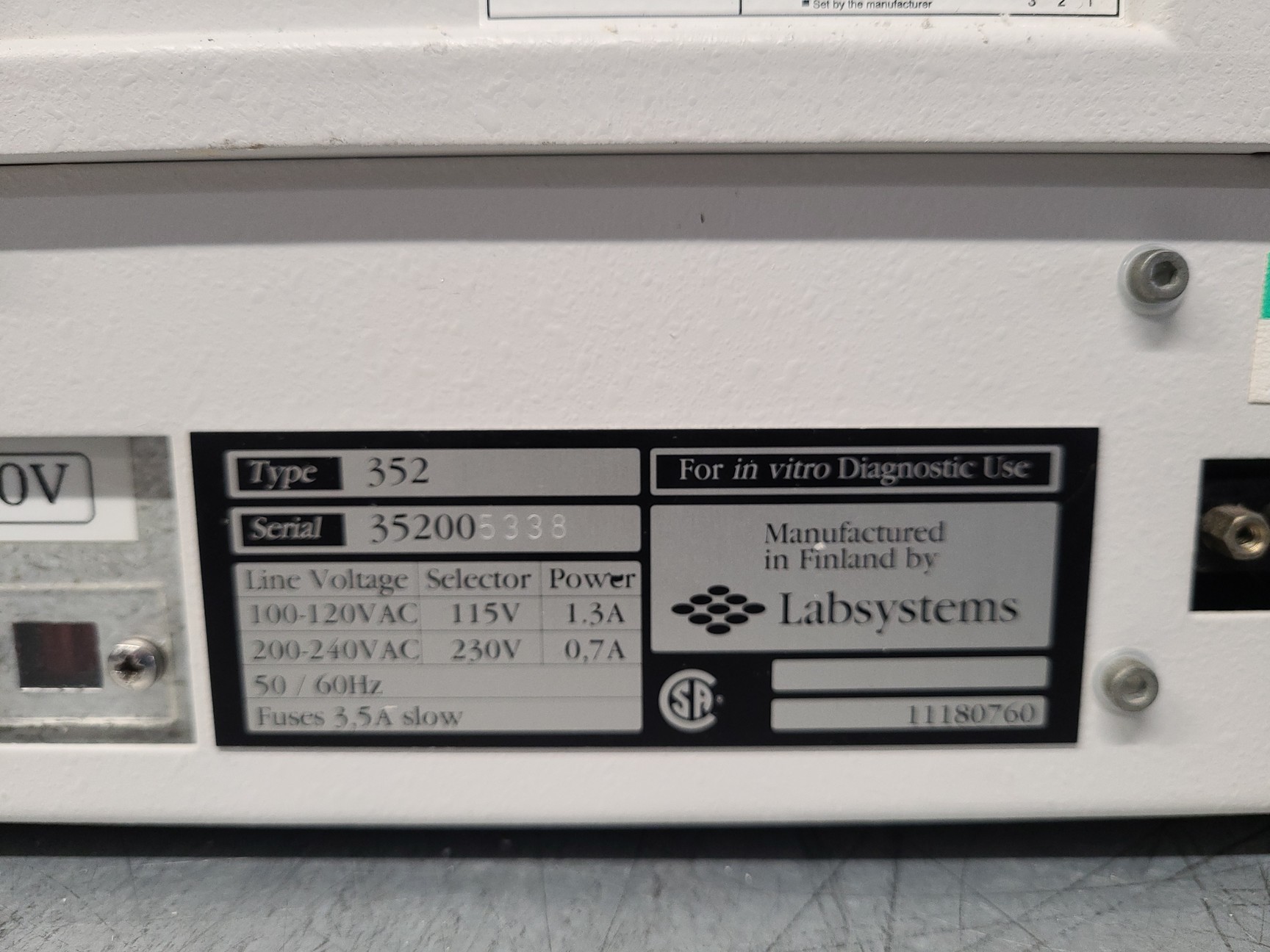 Image of Labsystems Multiskan MS Type 352 Microplate Reader Lab