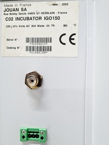 Thumbnail image of Jouan IGO150 CELLlife CO2 Laboratory Incubator Lab