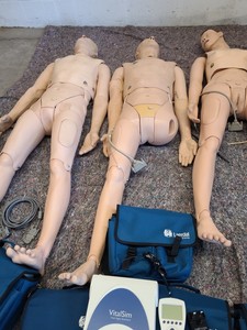 Thumbnail image of 3 x Medical Practice First Aid Dummies & 6 x VitalSim Vital Signs Simulators Lab