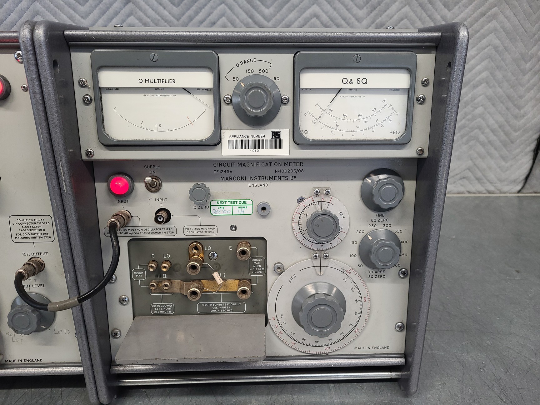 Image of Marconi Instruments LTD Oscillator TF1246 & Circuit Magnification Meter TF1245A 