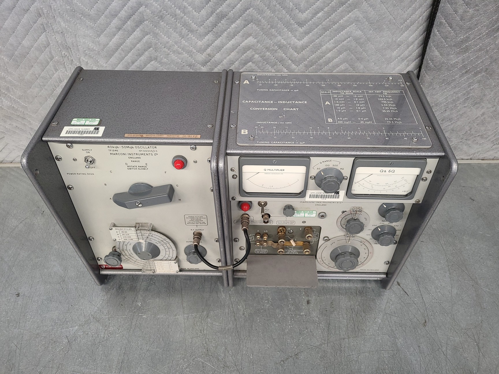 Image of Marconi Instruments LTD Oscillator TF1246 & Circuit Magnification Meter TF1245A 