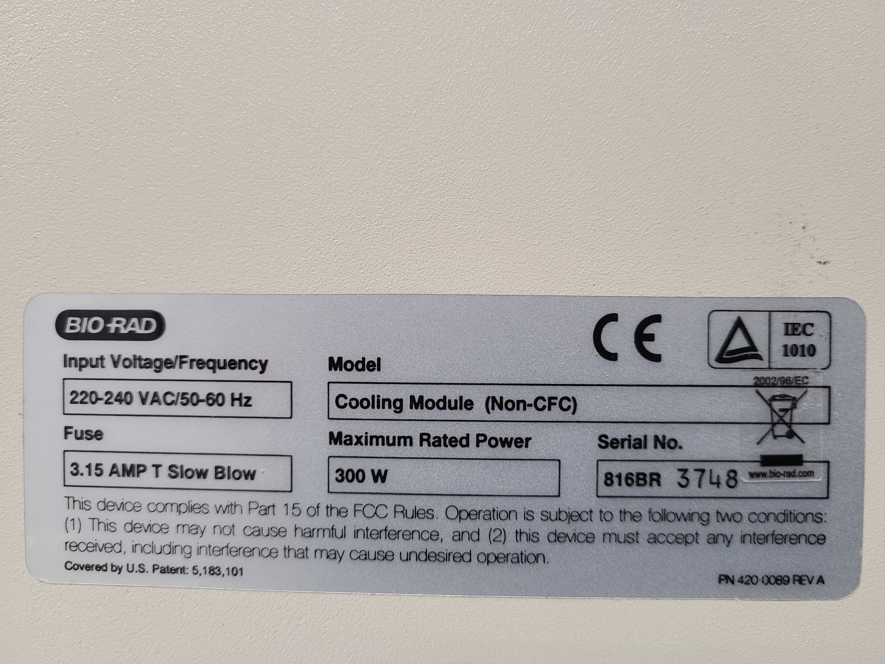 Image of Bio-Rad Chef DR-II Electrophoresis System - Cooling, Control, Drive Module Lab