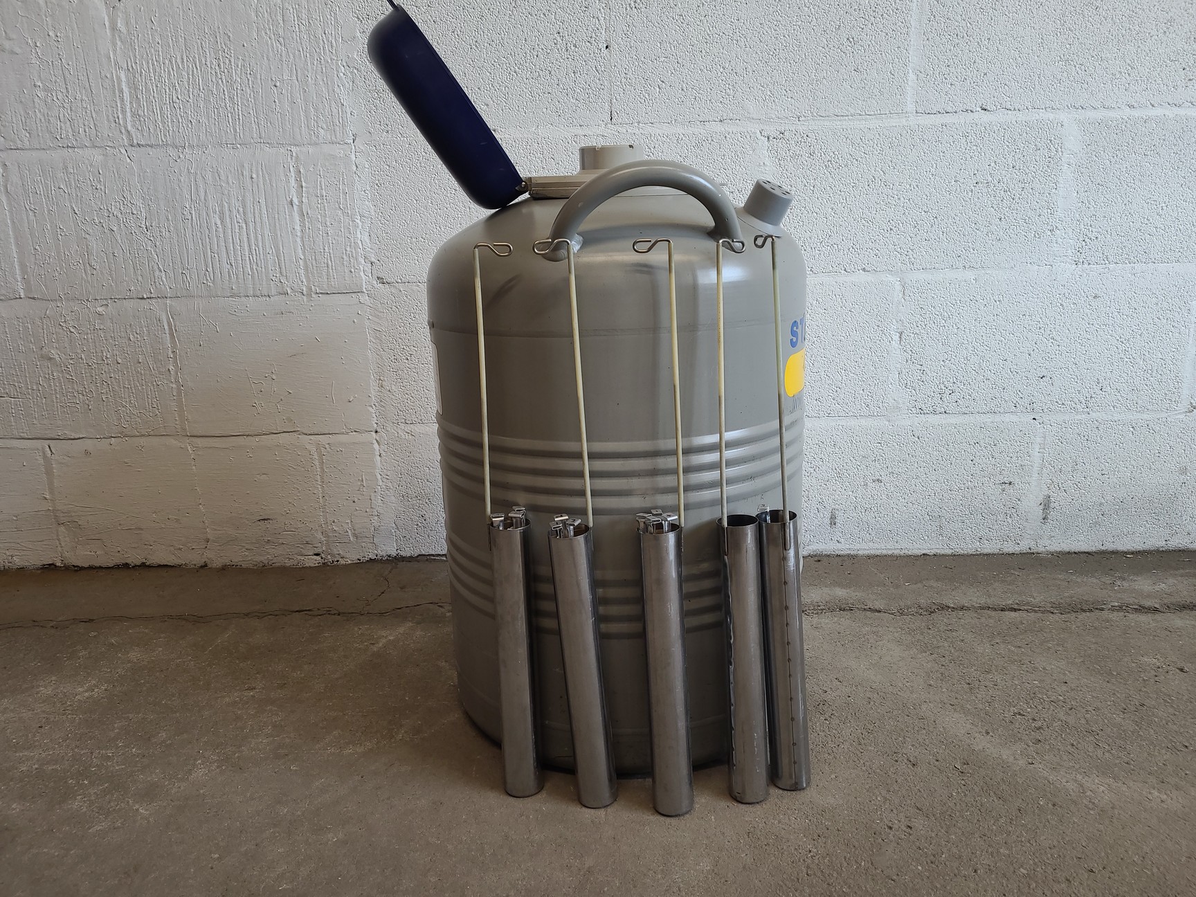 Image of Statebourne Cryogenics bio 20 Liquid Nitrogen Storage Dewar & Racks Lab 
