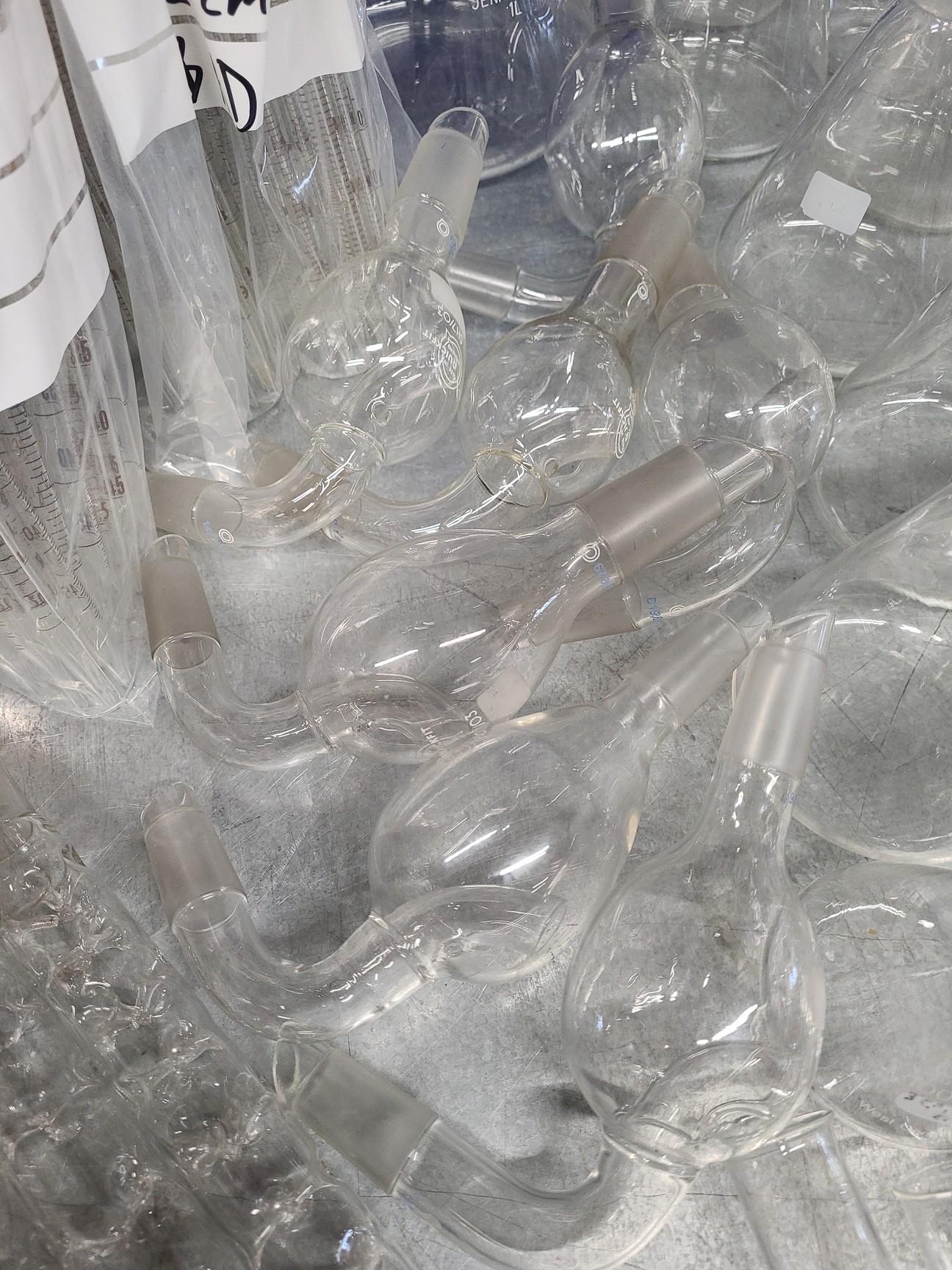 Image of Lot of Laboratory Glassware Flasks, Tubes, Boiling, Volumetric, Evaporators Lab