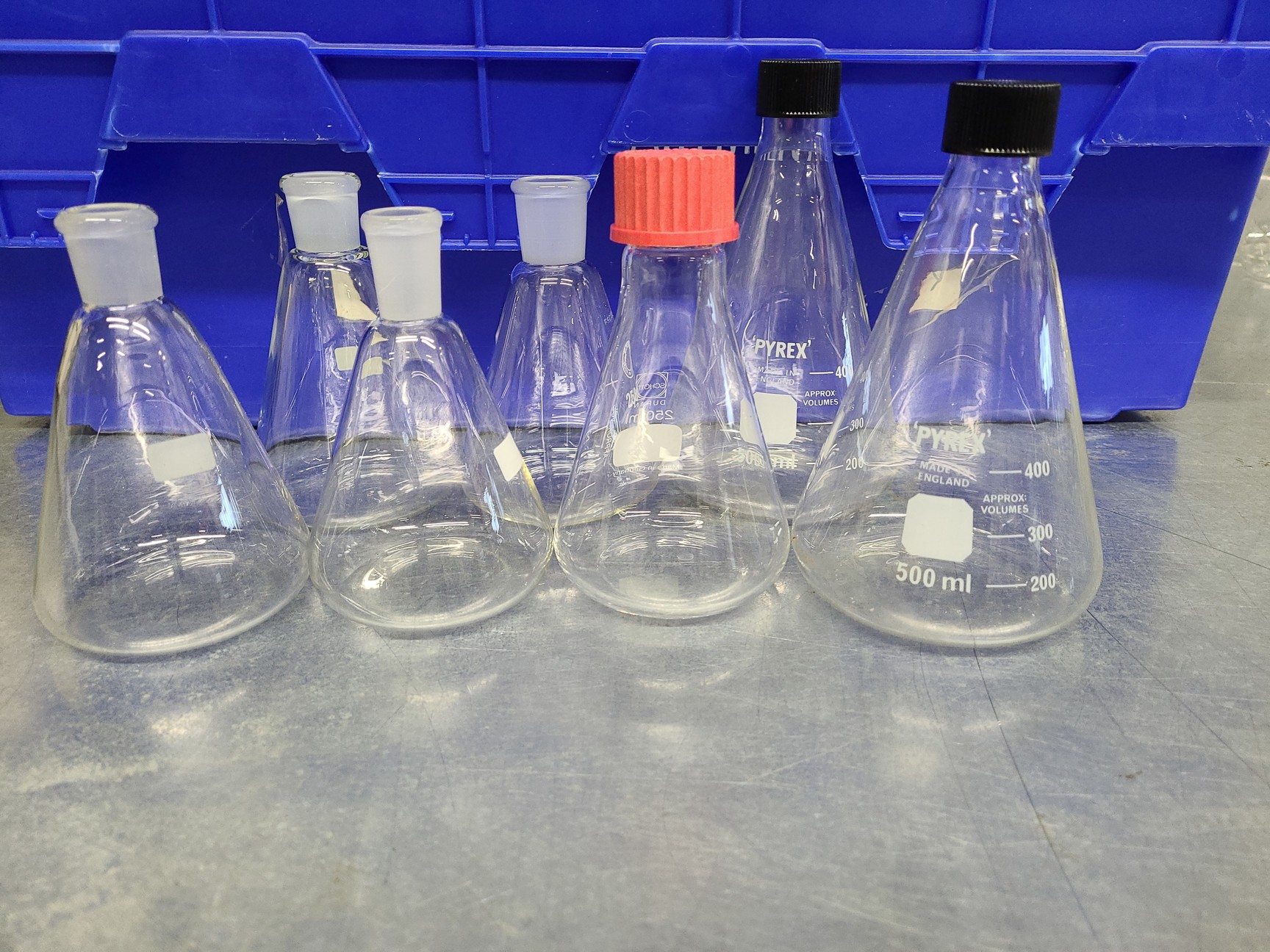 Image of Lot of Laboratory Glassware Flasks, Tubes, Boiling, Volumetric, Evaporators Lab