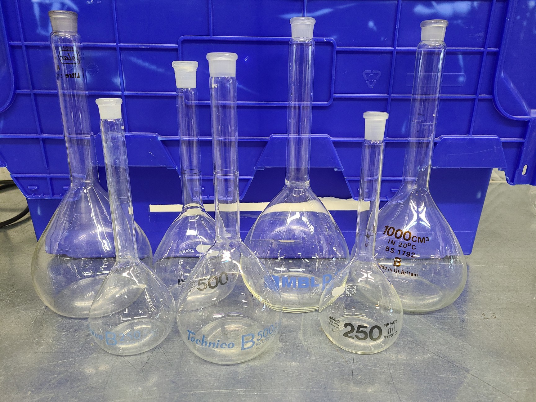 Image of Lot of Laboratory Glassware Flasks, Tubes, Boiling, Volumetric, Evaporators Lab