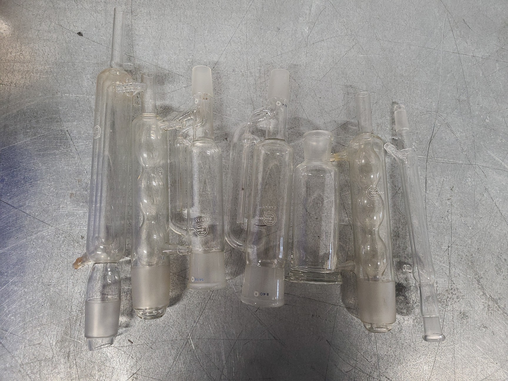 Image of Lot of Laboratory Glassware Flasks, Tubes, Boiling, Volumetric, Evaporators Lab