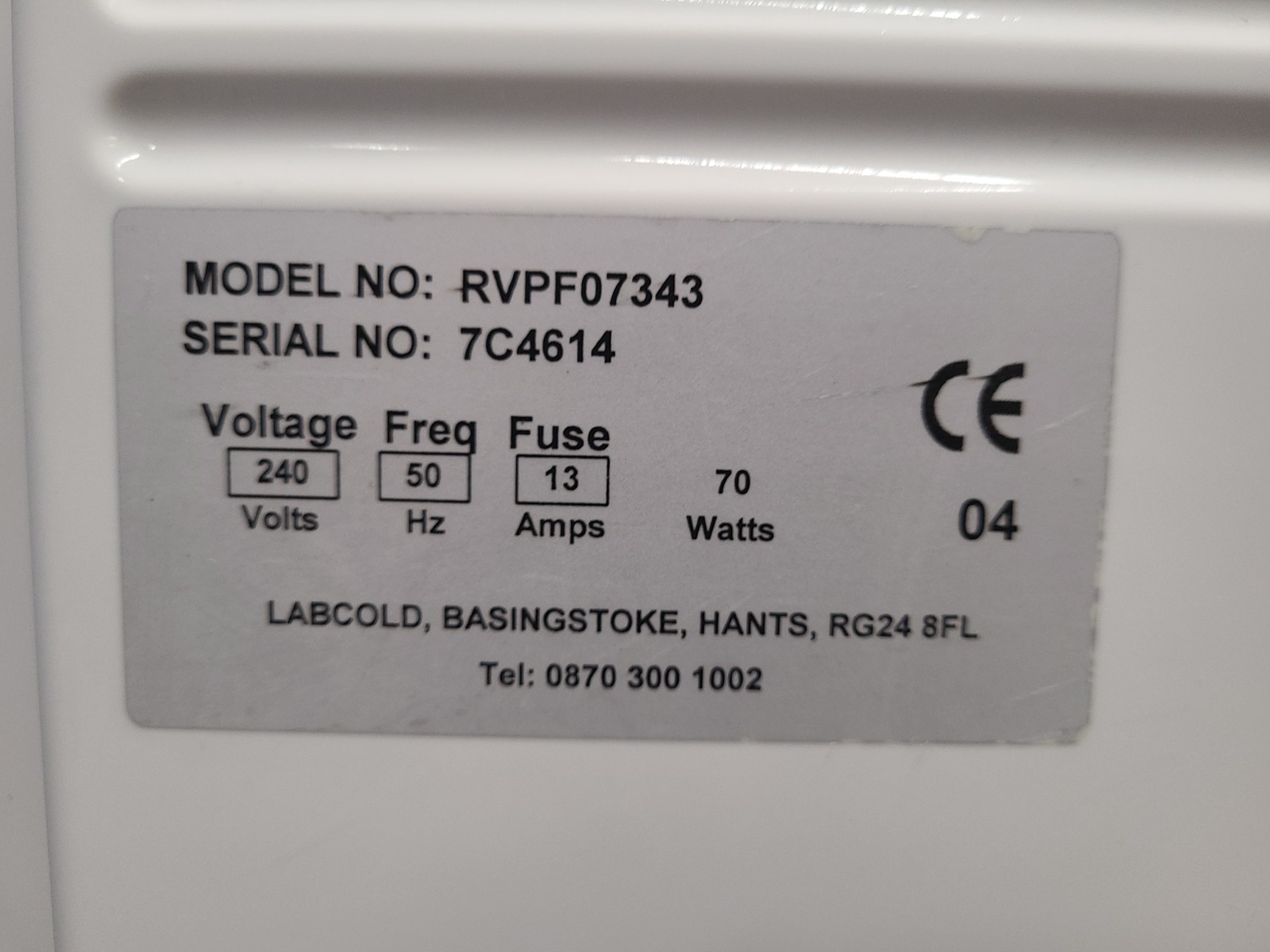 Image of LABCOLD Laboratory Plasma Freezer Model RVPF07343 Lab