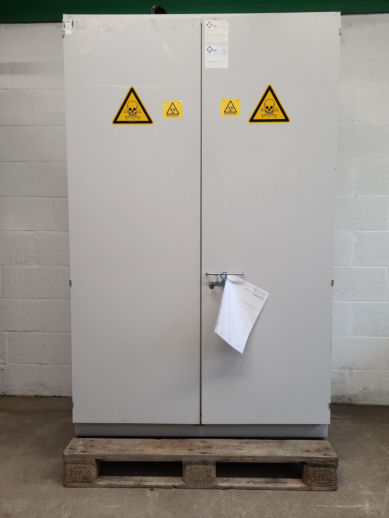 Image of Kottermann 2-335-CGRFJ 2-Door Laboratory Tall Chemical Storage Cabinet Lab