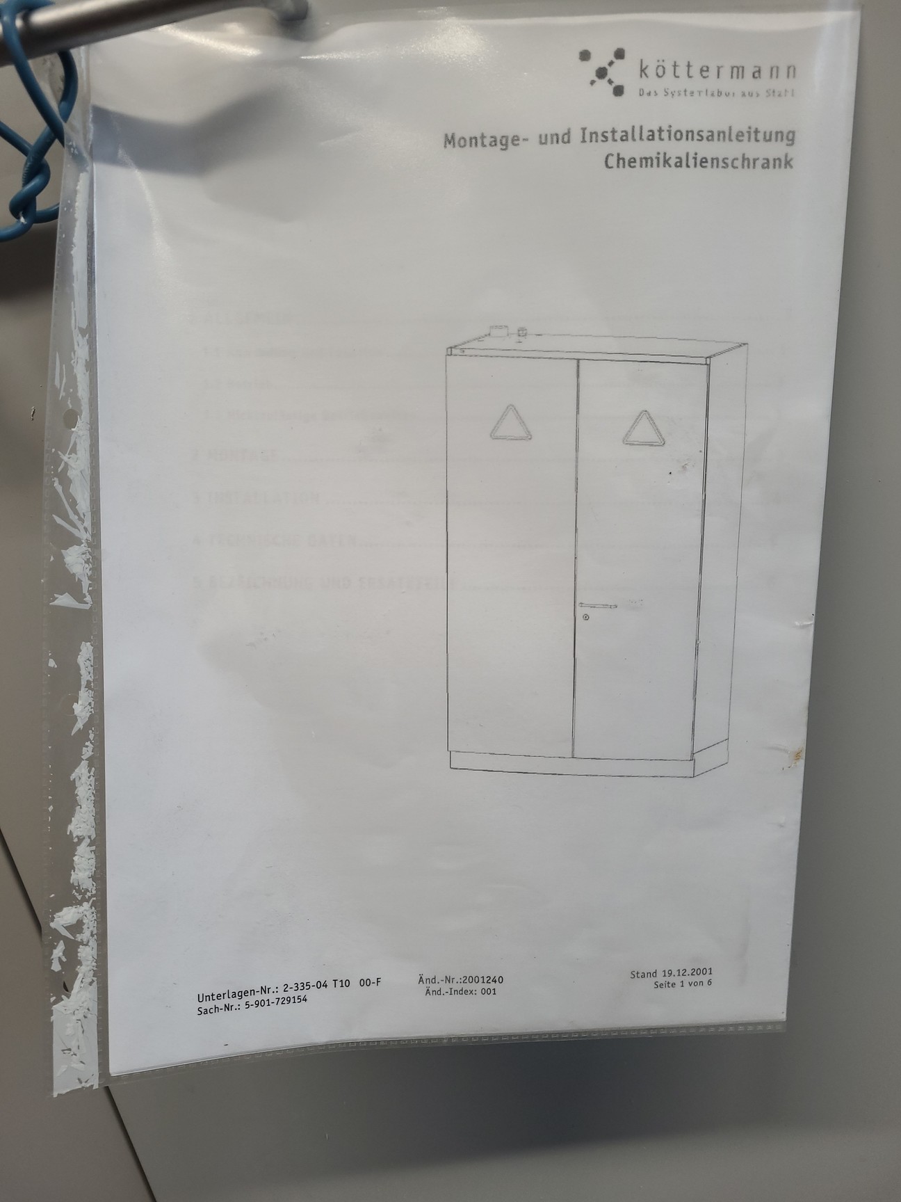 Image of Kottermann 2-335-CGRFJ 2-Door Laboratory Tall Chemical Storage Cabinet Lab