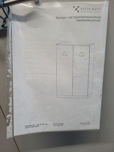 Thumbnail image of Kottermann 2-335-CGRFJ 2-Door Laboratory Tall Chemical Storage Cabinet Lab