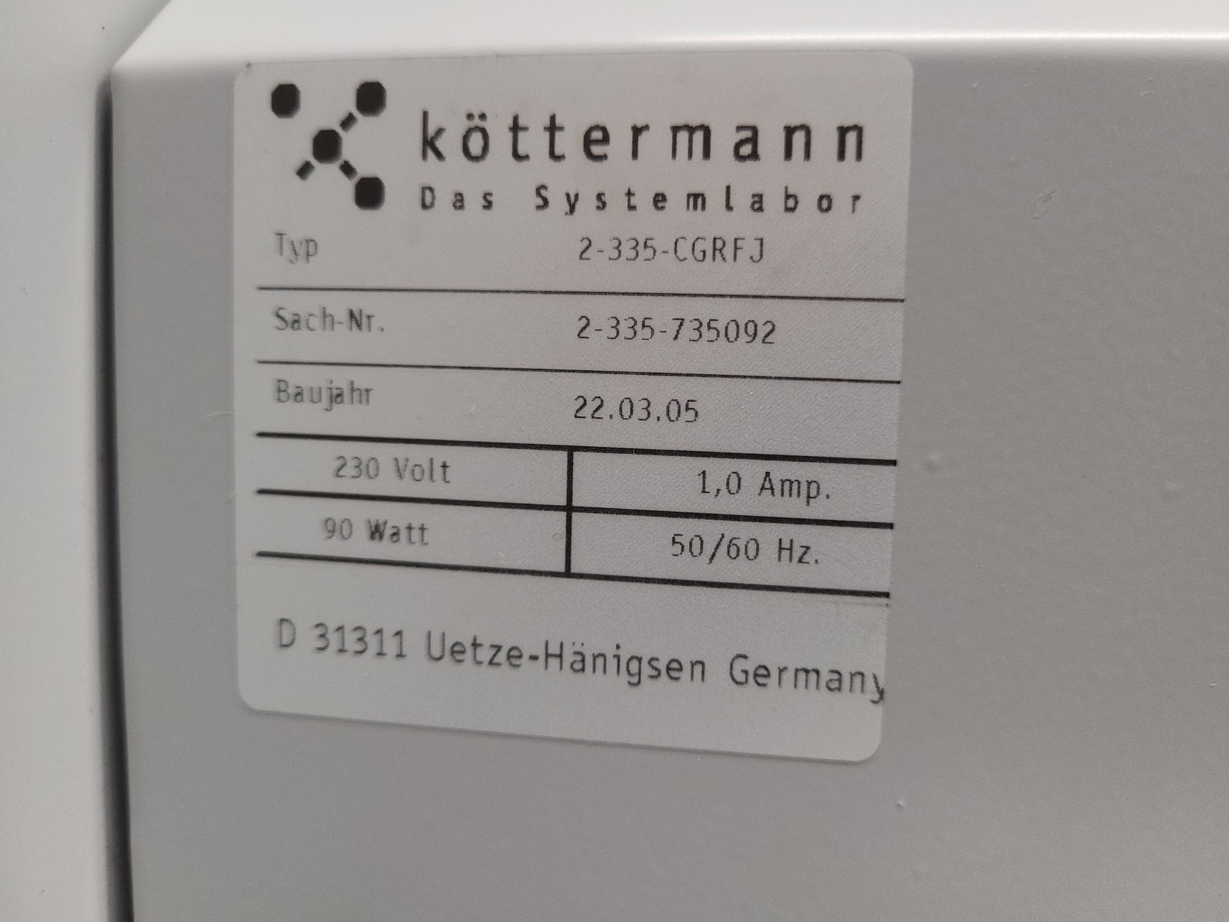Image of Kottermann 2-335-CGRFJ 2-Door Laboratory Tall Chemical Storage Cabinet Lab