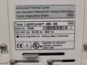 Thumbnail image of Roche LightCycler 480 /96 Real-Time PCR Instrument Lab