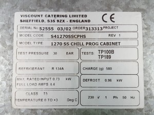 Thumbnail image of Sadia Refrigeration 1270 SS Upright Refrigerator Chill Cabinet S41270SSCPS