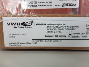 Thumbnail image of 20 Packs of VWR Sterile Aerosol Pipette Tips 0.1-10uL Lab 732-0543 / 46620-328