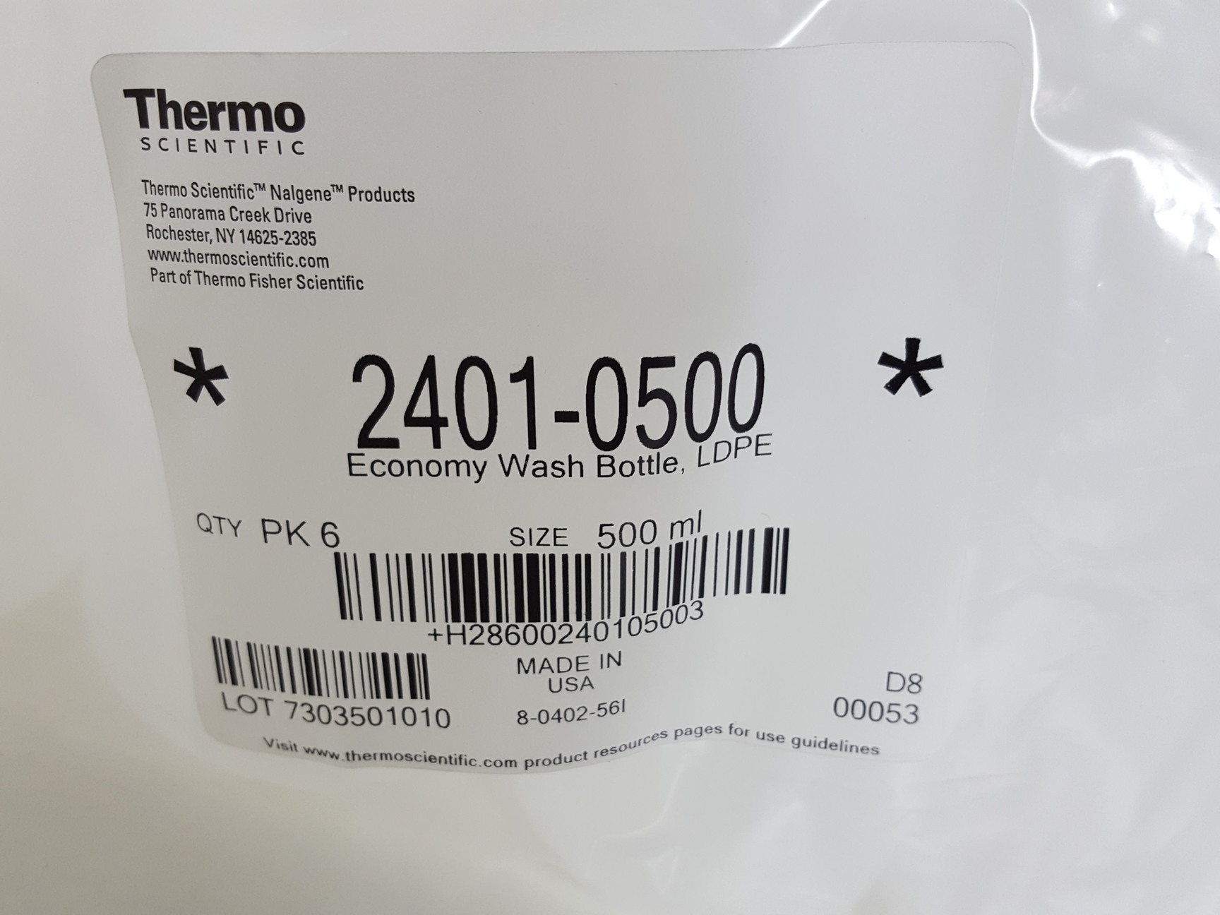 Image of 19 x Thermo Scientific Nalgene 500ml Economy Wash Bottles LDPE Lab 2401-0500