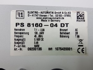 Thumbnail image of Elektro-Automatik PS 8160-04 DT Bench Power Supply Lab