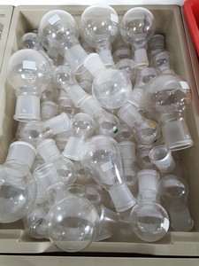 Thumbnail image of Job Lot Jointed Lab Glassware, Round Bottomed Flasks, Condensers, Chemistry