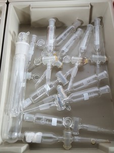 Thumbnail image of Job Lot Jointed Lab Glassware, Round Bottomed Flasks, Condensers, Chemistry