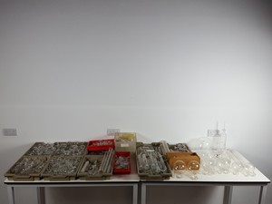 Thumbnail image of Job Lot Jointed Lab Glassware, Round Bottomed Flasks, Condensers, Chemistry