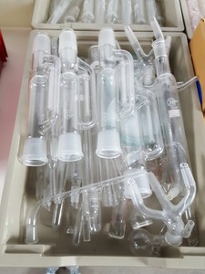 Thumbnail image of Job Lot Jointed Lab Glassware, Round Bottomed Flasks, Condensers, Chemistry